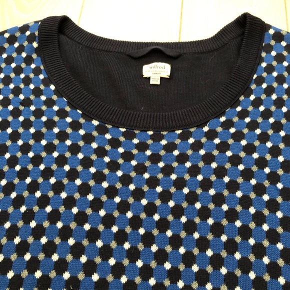 Aritzia Wilfred Silk and Cashmere Check Sweater in Blue Size XS - Picture 4 of 11